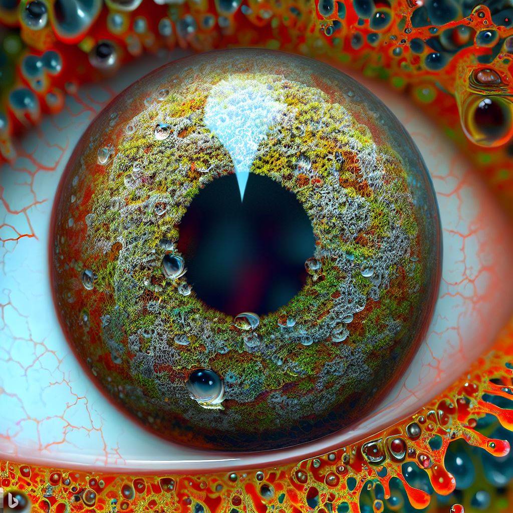 2- 3D hyper-detailed bursting raindrop with lichen nano-circuitry woven into iris-stroma eye-pupil, spattering wet rainforest moss synapses, mirroring recursion.jpg